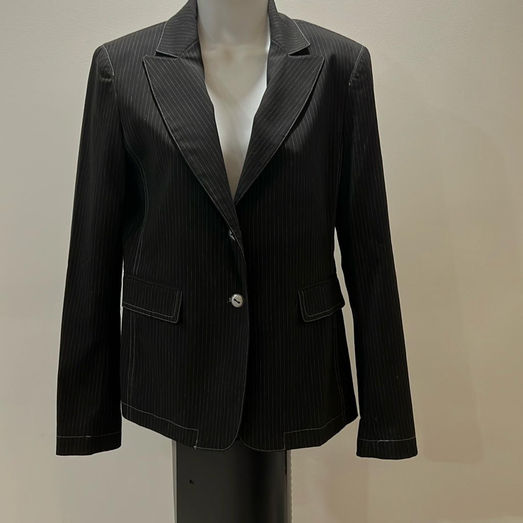Pinstripe Blazer In Black